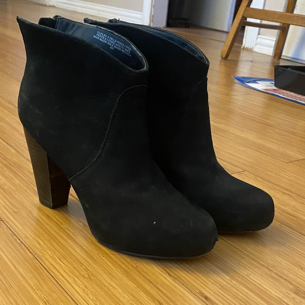 Steve Madden Suede Black Ankle Boots